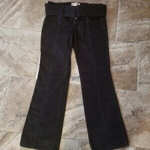 Vintage London Jean Kate Fit Corduroy Pants Women’s Belted Black Bootcut